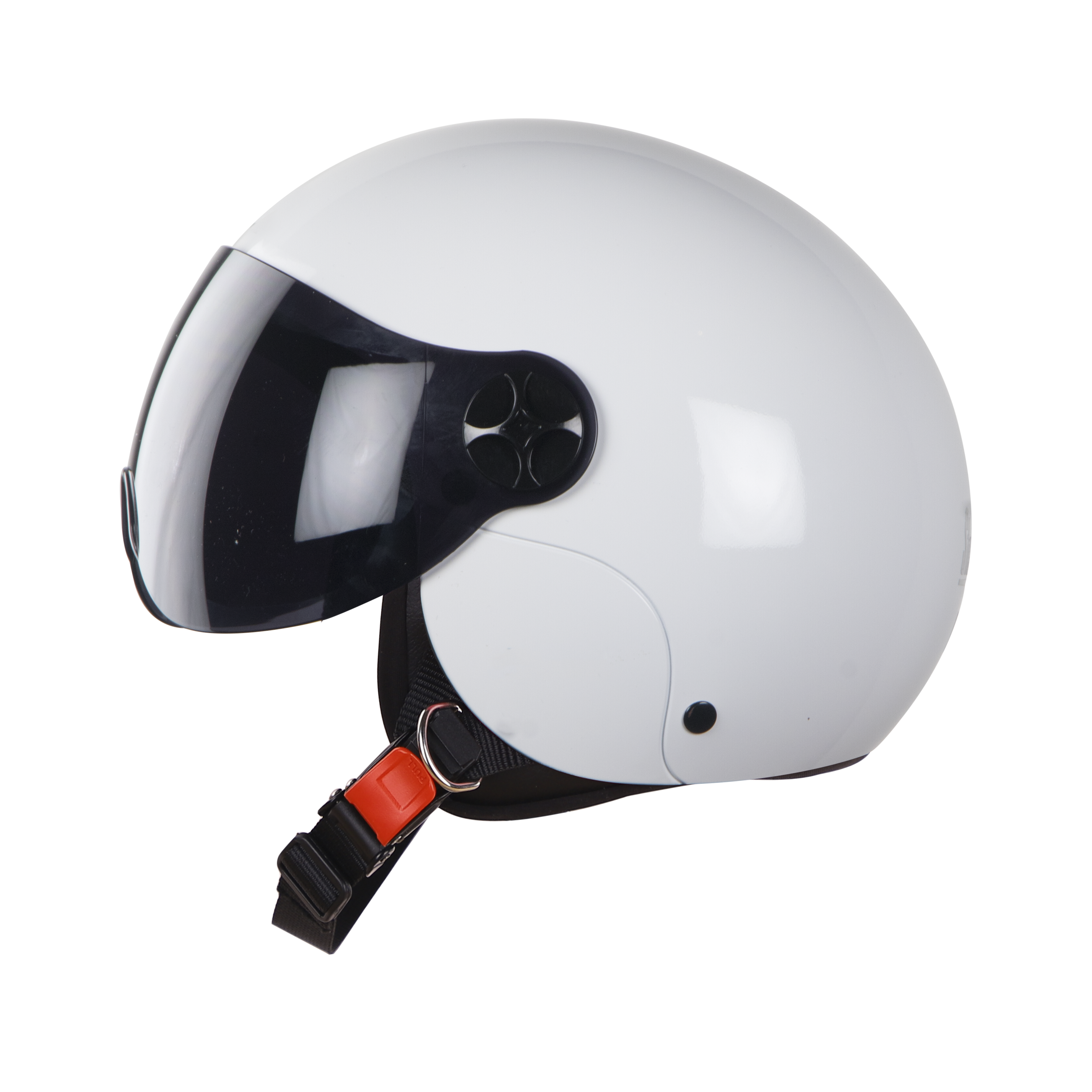 SBH-16 REX GLOSSY WHITE (FITTED WITH CLEAR VISOR AND SMOKE VISOR ONLY FOR ILLUSTRATION PURPOSE)